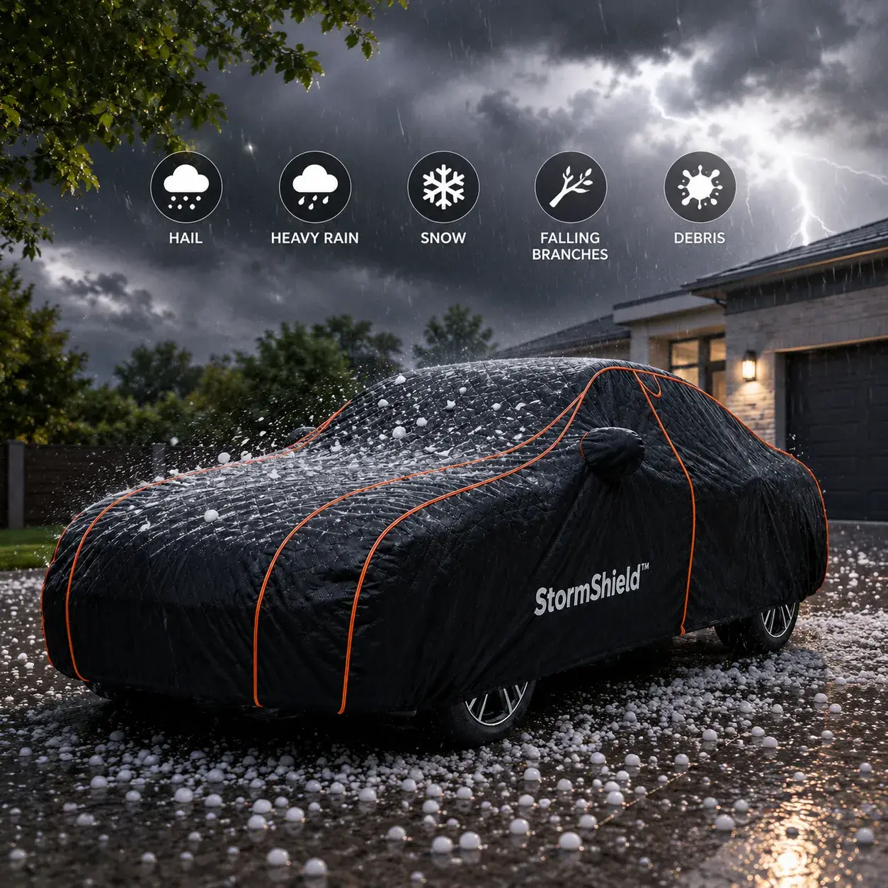 StormShield maximum hail protection car cover