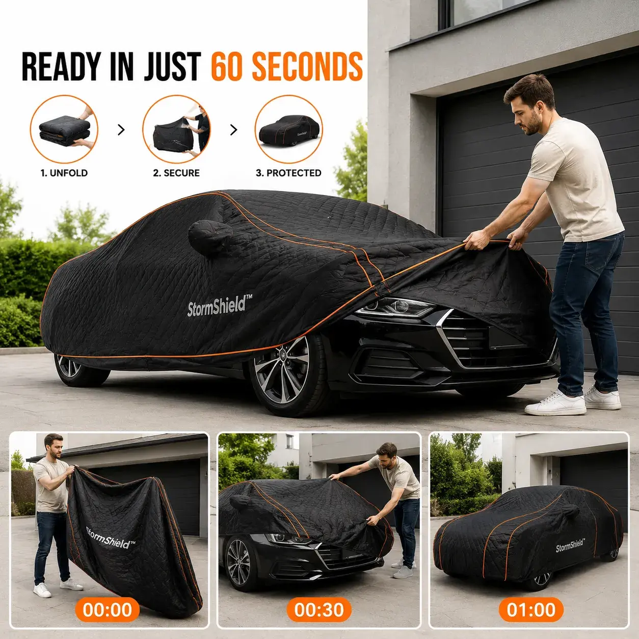 StormShield ready in 60 seconds car cover