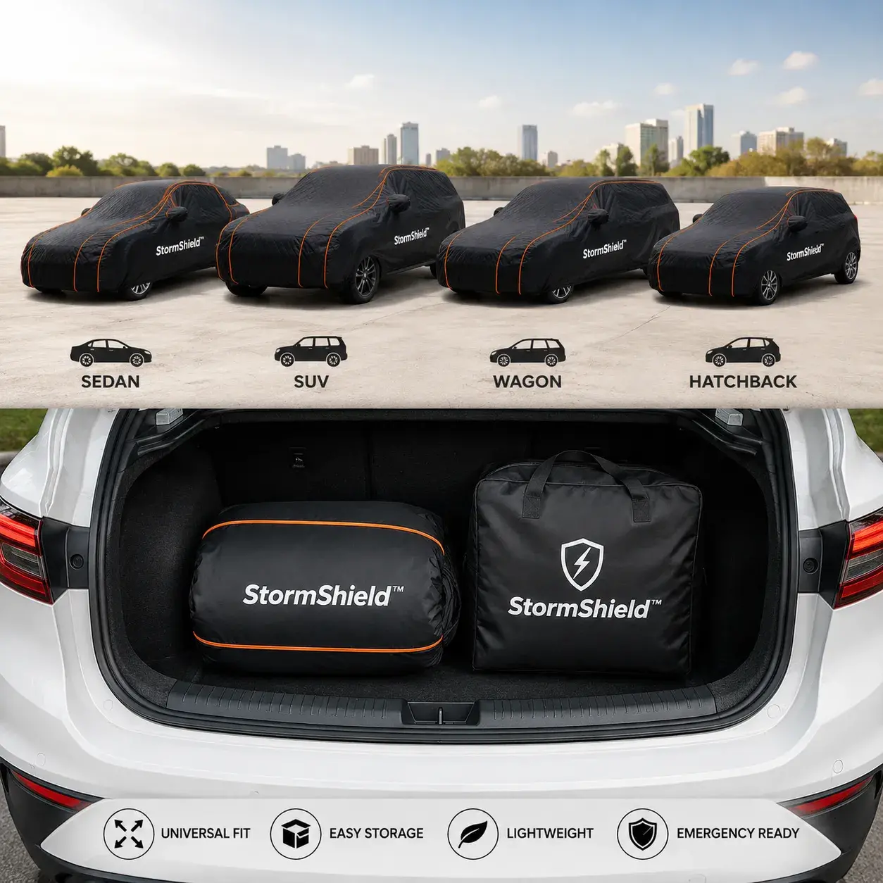 StormShield universal fit and easy storage