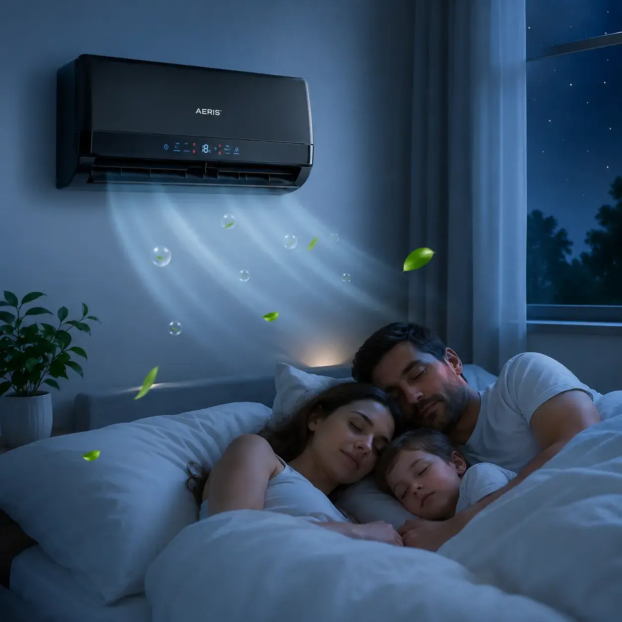 AERIS HEPA air purification and silent night mode